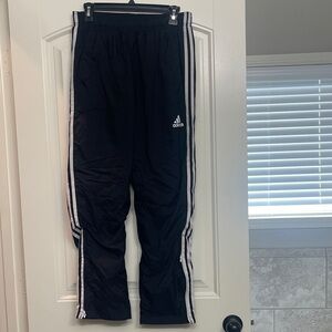 adidas Black Jogger Pants with White Stripes